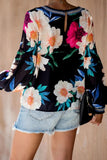 Black Floral Printed Blouse