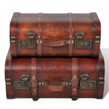 vidaXL Wooden Treasure Chest 2 pcs Vintage Brown 240575