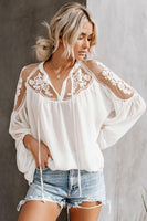 White Formal Invitation Lace Blouse