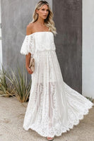 The Best Chapter Off The Shoulder Lace Maxi Dress