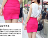 2017 Fashion Women Skirts Candy Color Ladies Elastic High Waist Summer Pencil Skirts 14 Colors D001