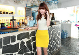 2017 Fashion Women Skirts Candy Color Ladies Elastic High Waist Summer Pencil Skirts 14 Colors D001