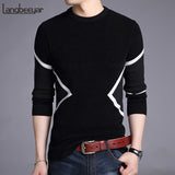 2019 New Autumn Winter Brand Clothing Sweater Men Fashion Geometric Slim Fit Winter Pullover Men O Neck Knitted Sweater Men