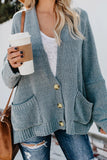 Sky Blue Oversize Button Front Cardigan