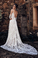 White Secret Garden Embroidery Lace Wedding Party Dress