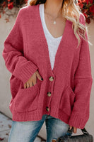 Sky Blue Oversize Button Front Cardigan