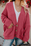 Sky Blue Oversize Button Front Cardigan