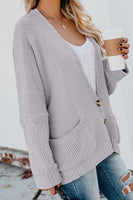 Sky Blue Oversize Button Front Cardigan