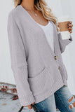 Sky Blue Oversize Button Front Cardigan