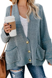 Sky Blue Oversize Button Front Cardigan