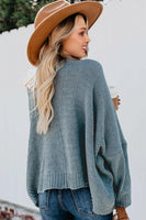 Sky Blue Oversize Button Front Cardigan