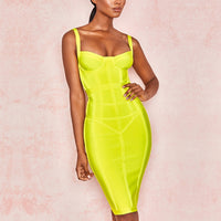 ADYCE 2019 New Summer Women Bodycon Bandage Dress Sexy Spaghetti Strap Sleeveless Club Dress Midi Celebrity Evening Party Dress