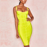 ADYCE 2019 New Summer Women Bodycon Bandage Dress Sexy Spaghetti Strap Sleeveless Club Dress Midi Celebrity Evening Party Dress