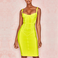 ADYCE 2019 New Summer Women Bodycon Bandage Dress Sexy Spaghetti Strap Sleeveless Club Dress Midi Celebrity Evening Party Dress