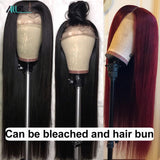 Allove Straight Lace Front Human Hair Wigs For Black Women Straight Lace Front Wig 8-24 Remy Brazilian Wig 250 Density Lace Wig