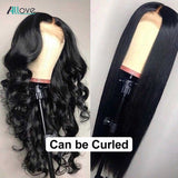 Allove Straight Lace Front Human Hair Wigs For Black Women Straight Lace Front Wig 8-24 Remy Brazilian Wig 250 Density Lace Wig