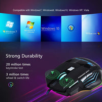 Ergonomic Wired Gaming Mouse 7 Button LED 5500 DPI USB Computer Mouse Gamer Mice X7 Silent Mause With Backlight For PC Laptop