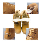 Fujin women winter boots Platform Pink Women Boots Lace up Casual Ankle Boots Booties Round Women Shoes winter snow boots Ankle