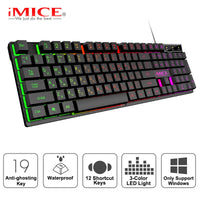 Gaming keyboard Gamer keyboard with backlight USB 104 Rubber keycaps RGB Wired Ergonomic Russian keyboard For PC laptop