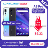 Global Version UMIDIGI A5 PRO Android 9.0 Octa Core 6.3' FHD+ Waterdrop 16MP Triple Camera 4150mAh 4GB RAM 4G Celular Smartphone