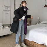 Hooded Ladies Coat Long Coats Parka oversize Colour jacket mid-long women winter thick jacket down jacket women winter 813