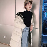 Hooded Ladies Coat Long Coats Parka oversize Colour jacket mid-long women winter thick jacket down jacket women winter 813
