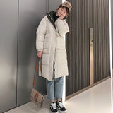 Hooded Ladies Coat Long Coats Parka oversize Colour jacket mid-long women winter thick jacket down jacket women winter 813