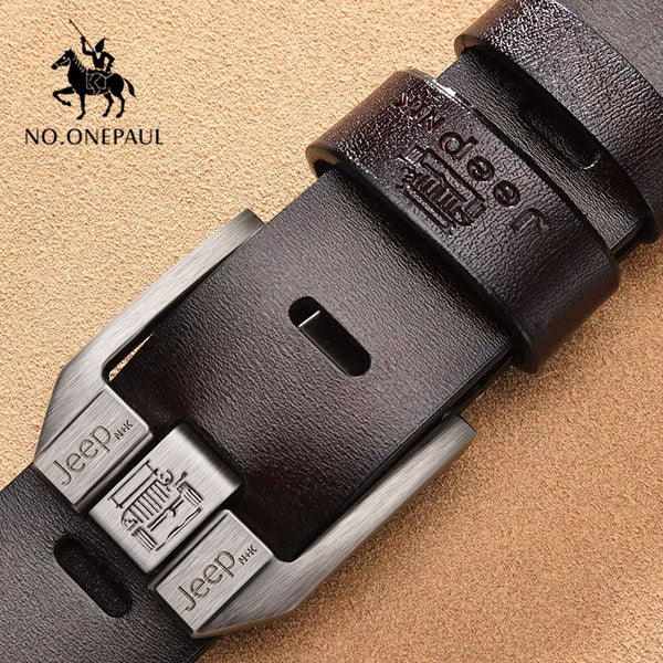 NO.ONEPAUL Genuine Leather For Men High Quality Black Buckle Jeans Belt Cowskin Casual Belts Business Belt Cowboy waistband