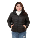 轻薄羽绒服女大码胖mm200斤加肥加大连帽秋冬外套 超轻便宽松90绒