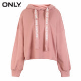 ONLY women's winter new letter loose hooded hoodies Letter pattern hat rope Loose and comfortable|11839S602