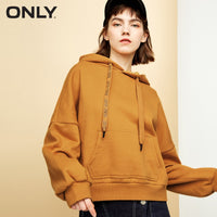 ONLY womens' autumn street simple wind weave bandwidth loose sweatshirt women plush fabric Foil printed letters|11839S560