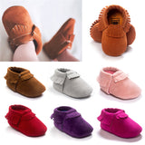 PU Suede Leather Newborn Baby Boy Girl Baby Moccasins Soft Moccs Shoes Bebe Fringe Soft Soled Non-slip Footwear Crib Shoes