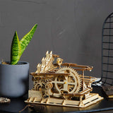 Robotime 4 Kinds Marble Run Game DIY Waterwheel Wooden Model Building Kits Assembly Toy Gift for Children Adult dropshipping