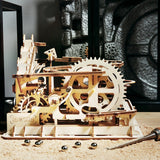Robotime 4 Kinds Marble Run Game DIY Waterwheel Wooden Model Building Kits Assembly Toy Gift for Children Adult dropshipping
