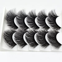 SEXYSHEEP 5Pairs 3D Mink Hair False Eyelashes Natural/Thick Long Eye Lashes Wispy Makeup Beauty Extension Tools