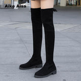 Size 35-41 Winter Over The Knee Boots Women Stretch Fabric Thigh High Sexy Woman Shoes Long Bota Feminina zapatos de mujer #66