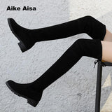 Size 35-41 Winter Over The Knee Boots Women Stretch Fabric Thigh High Sexy Woman Shoes Long Bota Feminina zapatos de mujer #66