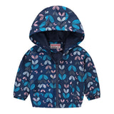 Toddler Kids Baby Grils Boys Long Sleeve Floral Print Zipper Hooded Coat Jacket Children's suit High Quality