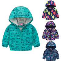 Toddler Kids Baby Grils Boys Long Sleeve Floral Print Zipper Hooded Coat Jacket Children's suit High Quality