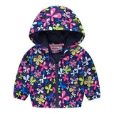 Toddler Kids Baby Grils Boys Long Sleeve Floral Print Zipper Hooded Coat Jacket Children's suit High Quality