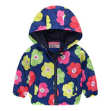 Toddler Kids Baby Grils Boys Long Sleeve Floral Print Zipper Hooded Coat Jacket Children's suit High Quality