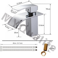 Wholesale And Retail Deck Mount Waterfall Bathroom Faucet Vanity Vessel Sinks Mixer Tap Cold And Hot Water Tap