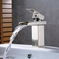 Wholesale And Retail Deck Mount Waterfall Bathroom Faucet Vanity Vessel Sinks Mixer Tap Cold And Hot Water Tap