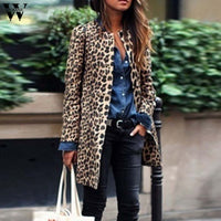 Womail Womens Coats Womens Leopard Sexy Winter Warm New Wind Coat Cardigan Leopard Print Long Coat women coat 2019 XXL-5XL