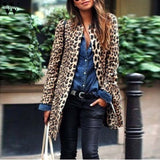 Womail Womens Coats Womens Leopard Sexy Winter Warm New Wind Coat Cardigan Leopard Print Long Coat women coat 2019 XXL-5XL