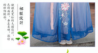 Women's Han Chinese Clothing Flower Embroidered Fresh and Elegant Waist Skirt Summer Fairy Hanfu Chinese-Style Stage Costume