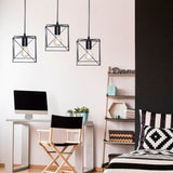 Wood Pendant light Retro Loft Hanging lamp iron cage lampshade pendant bar coffee dining room lighting fixtures