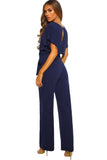 Blue Oh So Glam Belted Wide Leg Jumpsuit