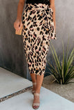 Leopard Print Wrap Skirt