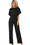 Blue Oh So Glam Belted Wide Leg Jumpsuit